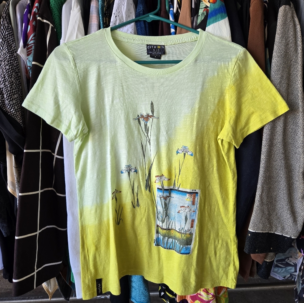 Citron Yellow Graphic T-Shirt Sz M EUC